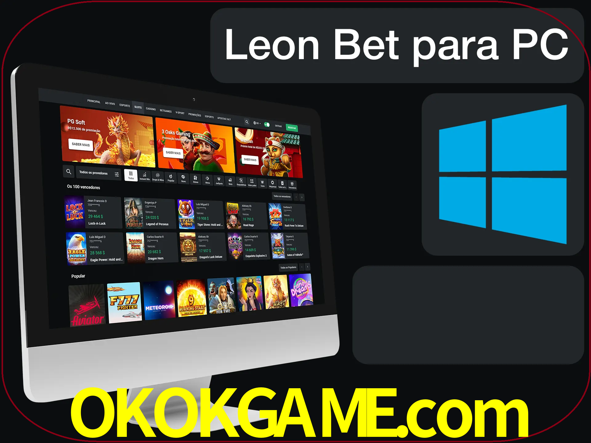 Aposte e jogue em nosso cassino usando o PC.