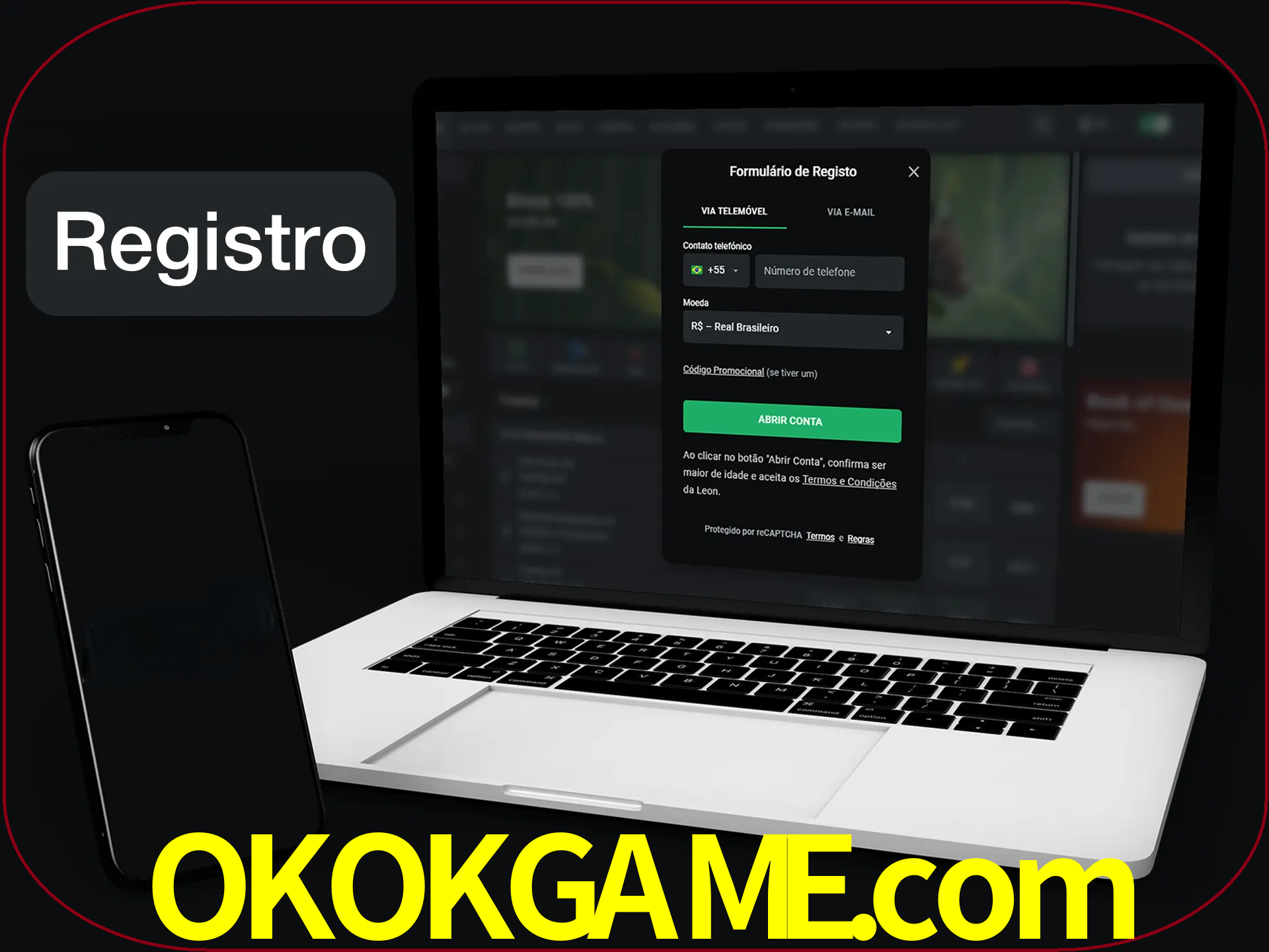 O registro na LeonBet é simples.