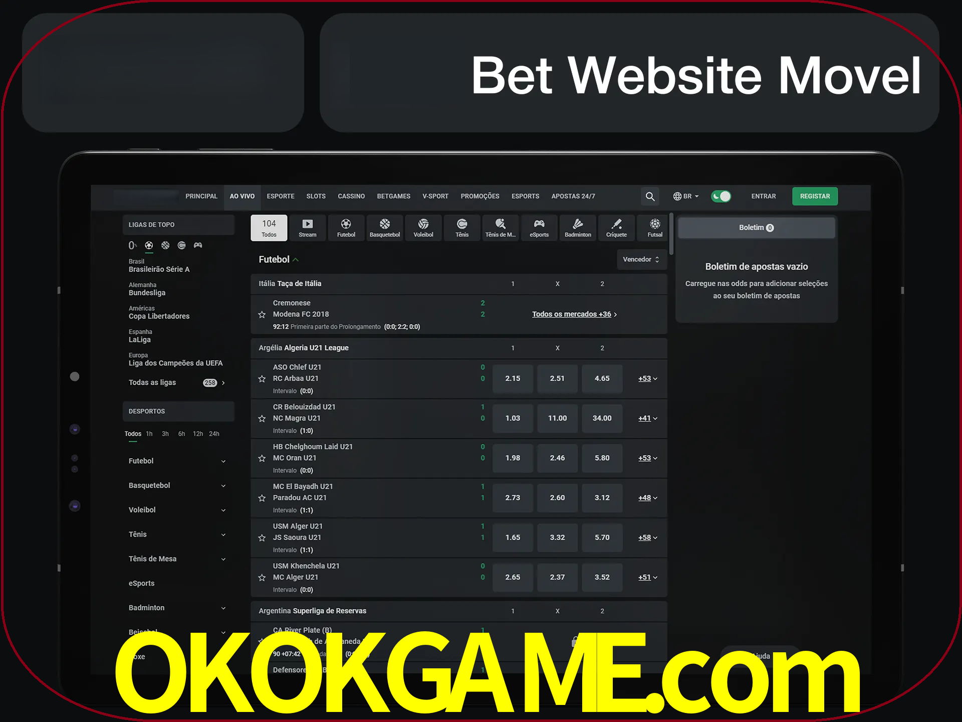 Use nosso website em qualquer dispositivo.