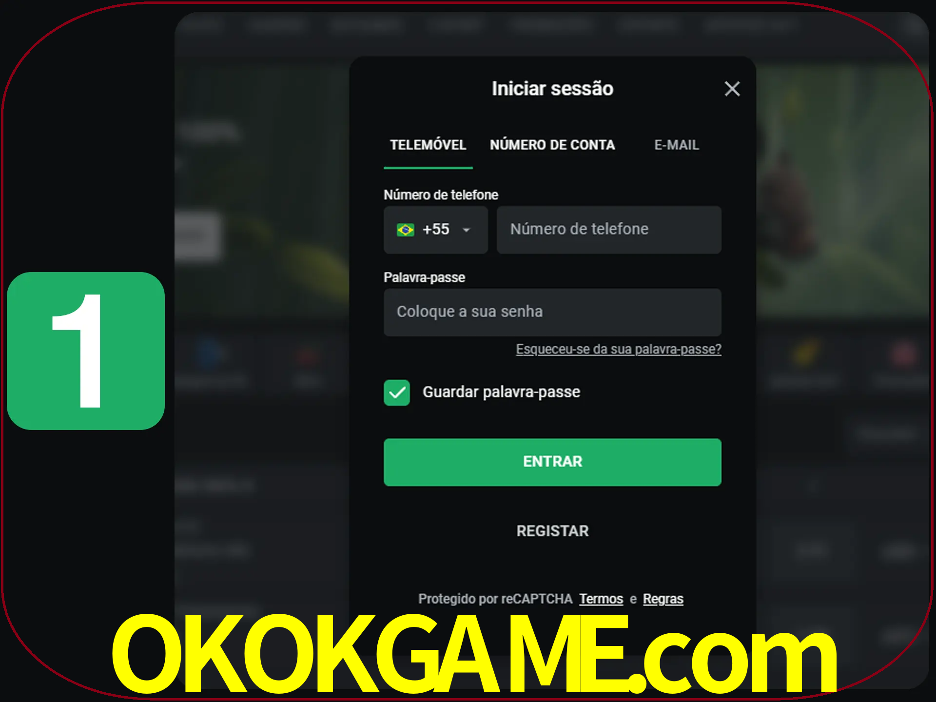 Clique no botão Entrar.